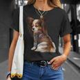 パピヨン犬 日本の伝統的なドラゴンタトゥー イレズミ Tシャツ 彼女への贈り物