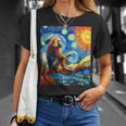 ヒヒ猿 星月夜 絵画 Tシャツ 彼女への贈り物