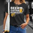 ビール ギター リピート ギター ベース ロックンロール ギタリスト向け Tシャツ 彼女への贈り物