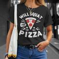 ピザのためにしゃがむ Willquat For Pizza Tシャツ 彼女への贈り物