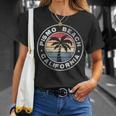 ピズモビーチ カリフォルニア サンセット ヤシの木 ビーチ レトロ Tシャツ 彼女への贈り物