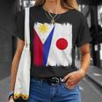 フィリピン 日本 ハーフフラッグ ウェア フィリピン ジャパニーズルーツ Tシャツ 彼女への贈り物
