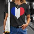フランス国旗ラブハートフランス国旗 Tシャツ 彼女への贈り物