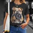 ブルドッグ 写真家 写真カメラ Tシャツ 彼女への贈り物