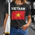 ベトナム国旗 ホリデー ビンテージ グランジ ベトナム国旗 Tシャツ 彼女への贈り物