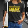ベース ギター ドラム May The Bass Be With You ベーシスト ドラマー Tシャツ 彼女への贈り物