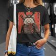 ペルシャ猫 日本美術 サムライ 浮世絵 ヴィンテージ Tシャツ 彼女への贈り物