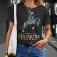 ペンドルトンオレゴン-ロデオ-カウボーイ-ホース Tシャツ 彼女への贈り物