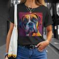 ボクサー 犬 カラフル イラスト グラフィック Tシャツ 彼女への贈り物