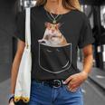 ポケットハムスターシャツ、ポケットに入った面白いハムスター ギフトtシャツ Tシャツ 彼女への贈り物