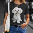 マルチーズ 犬 グラフィック ペット イラスト マルチーズ Tシャツ 彼女への贈り物
