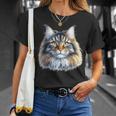 メインクーン 猫の肖像画 Tシャツ 彼女への贈り物