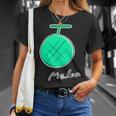 メロン Melon 『フルーツ ポップ』果物 シンプル ゆるい かわいい 落書き イラスト Tシャツ 彼女への贈り物