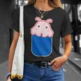 メンダコ（いん ざ ポケット）ワンポイント 胸【どうぶつフレンズ】ゆるくて かわいい 動物 グッズ イラスト 面白い Tシャツ 彼女への贈り物