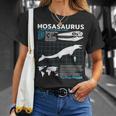 モササウルスファクトシート恐竜科学ファクトシート Tシャツ 彼女への贈り物