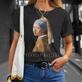 ヤン・フェルメール オランダの画家 真珠の耳飾りの少女 Tシャツ 彼女への贈り物