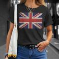 ユニオンジャック ヴィンテージ 英国国旗 ブリティッシュレトロフラッグ Tシャツ 彼女への贈り物