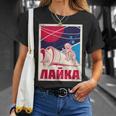ライカ・ガガーリン 犬 スプートニク プロパガンダ ロシア ソ連 Tシャツ 彼女への贈り物