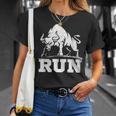 ランニング ブル レイジング ブルズ ラン 闘牛 カウボーイズ 恋人 動物 Tシャツ 彼女への贈り物
