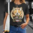 ラーメンを食べる犬 Tシャツ 彼女への贈り物