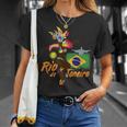 リオデジャネイロブラジルヴィンテージサンバカーニバルダンサーと旗 Tシャツ 彼女への贈り物