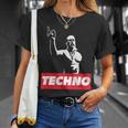 レイバー、Dj、ハードテクノパーティー、フェスティバルのためのテクノバイキング Tシャツ 彼女への贈り物