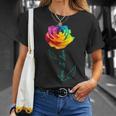 レインボー ローズ Lgbtq 花 Tシャツ 彼女への贈り物