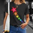 レインボーカラーの星。 Tシャツ 彼女への贈り物