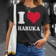 レッドハート I Love Haruka Tシャツ 彼女への贈り物