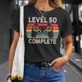 レトロ ゲーム レベル50 コンプリート 誕生日 ギフト 50歳の誕生日プレゼント女性男性ヴィンテージ Tシャツ 彼女への贈り物