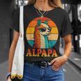 レトロ ヴィンテージ Alpapa アルパカ 恋人 ラマ 父の日 Tシャツ 彼女への贈り物