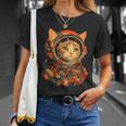 レトロ 宇宙飛行士 猫 Tシャツ 彼女への贈り物