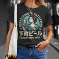 レトロ日本ビール 昭和ヴィンテージ 昭和ガール ダウンタウンビール Tシャツ 彼女への贈り物