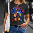 ロットワイラー 犬 カラフル ポップアート 犬の誇り ロットワイラー Tシャツ 彼女への贈り物