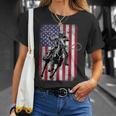ロデオ 馬 アメリカ国旗 アメリカ カントリー カウボーイ ウェスタン Tシャツ 彼女への贈り物