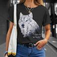 ローンウルフ 森 山 野生 野生動物 雪 オオカミ Tシャツ 彼女への贈り物