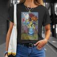 ヴィンセント・ヴァン・ゴッホの花 青い花瓶のヴィンテージ 美術品 Tシャツ 彼女への贈り物