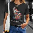 ヴィンテージ 2000 花柄 花 猫好き 24時間 誕生日 Tシャツ 彼女への贈り物