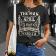 ヴィンテージ 80歳 男性 ギフト 1945年4月 80歳の誕生日 Tシャツ 彼女への贈り物