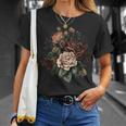 ヴィンテージ 薔薇 花 花 イラスト 花 Tシャツ 彼女への贈り物