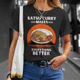 ヴィンテージかつカレーがすべてをより良くするレトロ。 Tシャツ 彼女への贈り物