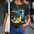 七夕、天の川、着物、日本祭りかわいい、星、日本の伝統的なお祭り、夏、夏休み、日本人形 Tシャツ 彼女への贈り物