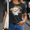 三味線で遊ぶ猫 Tシャツ 彼女への贈り物