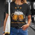乾杯ビールは全てを解決する ビール 夏 乾杯 Kp ジョッキ 生ビール Tシャツ 彼女への贈り物
