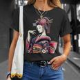 伝統的な着物のエレガントな日本の芸者のイラスト Tシャツ 彼女への贈り物