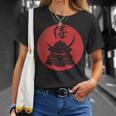 侍の戦士の兜日本の漢字-黒 Tシャツ 彼女への贈り物