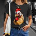 動物愛好家のための大胆な農場の鶏の頭のアート Tシャツ 彼女への贈り物