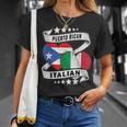 半分イタリア半分プエルトリコの国旗 ハート イタリア プエルトリコ Tシャツ 彼女への贈り物