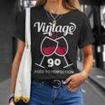 卒寿祝い ワイン好き 酒好き 父 母 男性 女性 90歳お祝いintage Aged To Perfection Tシャツ 彼女への贈り物