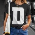 大文字 D アルファベットモノグラム イニシャル Tシャツ 彼女への贈り物